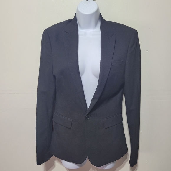 ASOS Black One Button Blazer Jacket Size 2 - Picture 2 of 8